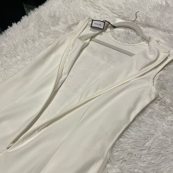 NEW Beare Park Drill Sleeveless Dress in Ivory SS23 Size 6 - Picture 8 of 9
